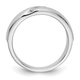 14K White Gold 3-Stone  1/5 carat Diamond Complete Men's Band - 10